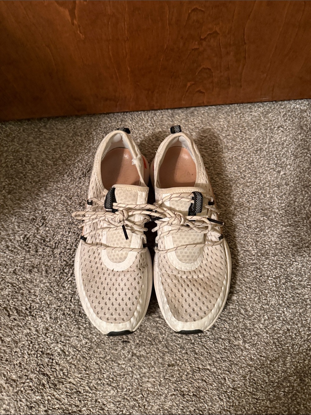 Sorel Women’s White and Tan Mesh Sneakers with Orange Accent - Picture 2 of 3